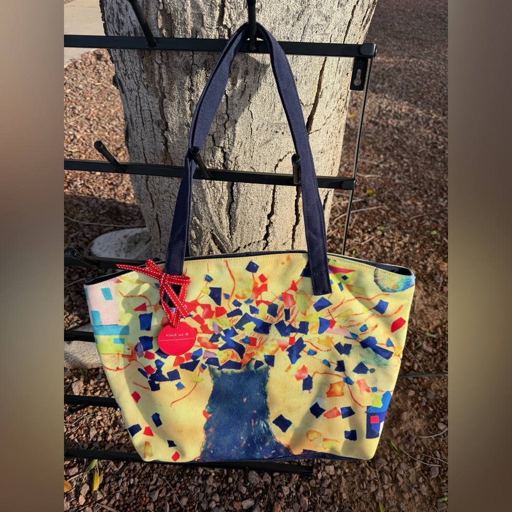 Yellow and Blue Artistic Tote Bag